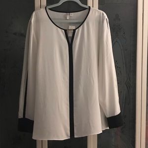 White/Black Blouse